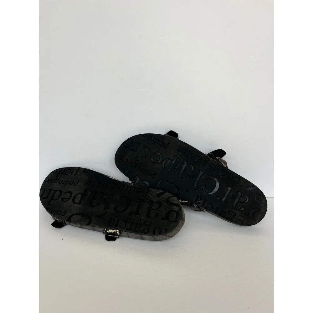 Pedro Garcia Arielle Snakeskin Embossed Leather Slide Sandal 38.5 Quiet Luxury